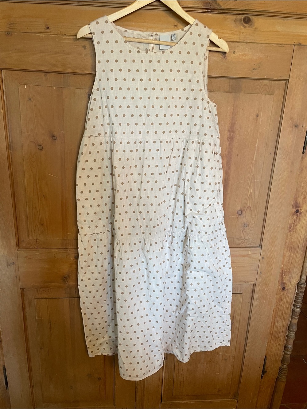 Ichi cotton polka dot dress